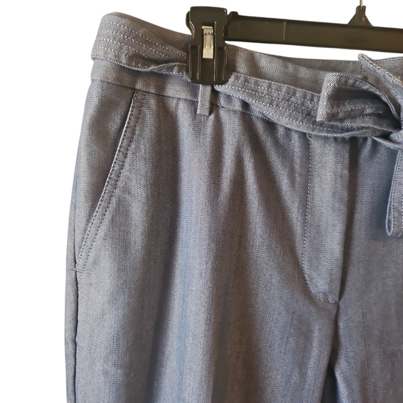 Loft chambray tie waist blue pants sz 12 new WP108 - Picture 4 of 9
